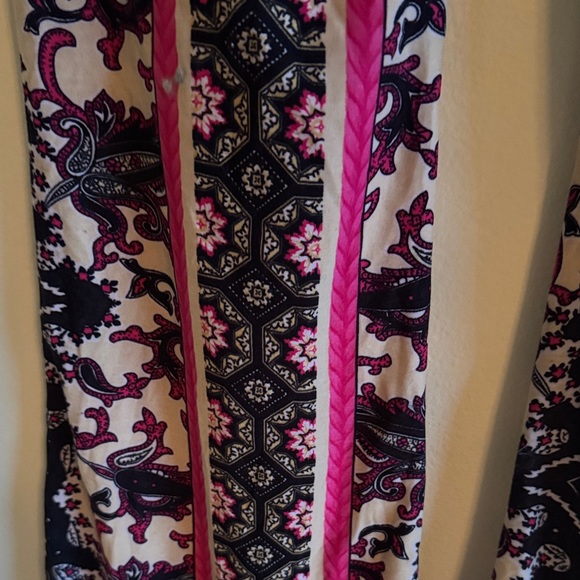 Shosho Black and Pink Patterned Flare Pants - Picture 9 of 9